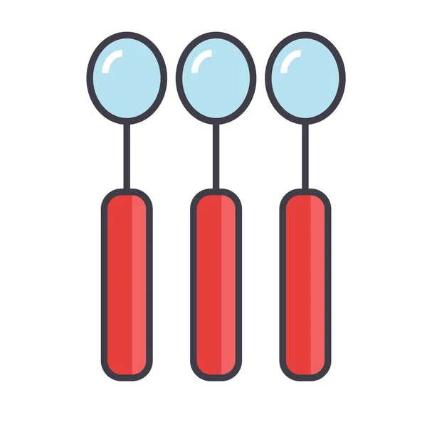 Concepto de cuchara. Icono de vector de línea. Un derrame cerebral. Ilustración lineal plana aislada sobre fondo blanco — Archivo Imágenes Vectoriales