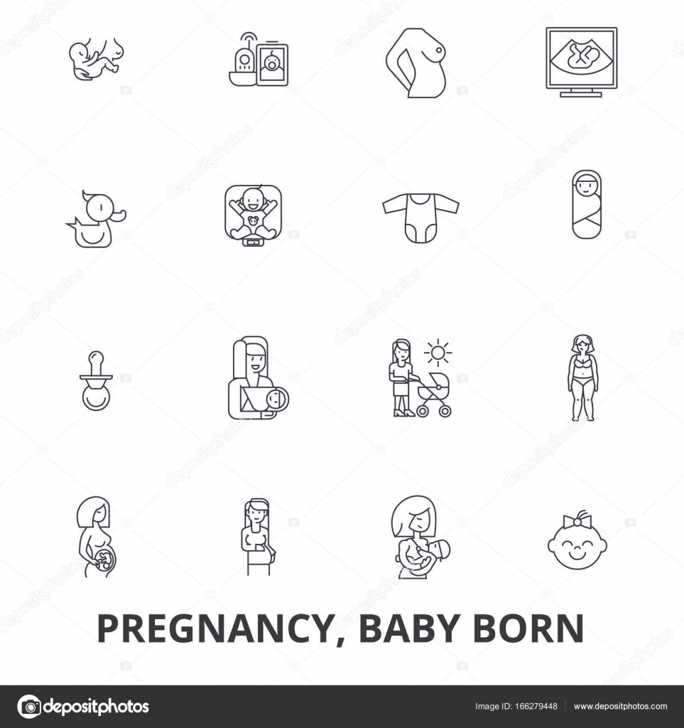 enceinte - grossesse - femme enceinte - maternité - naissance - bébé -  accouchement - femme Stock Vector