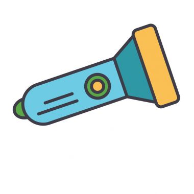 El feneri düz hat illüstrasyon izole kavramı vektör simgesi