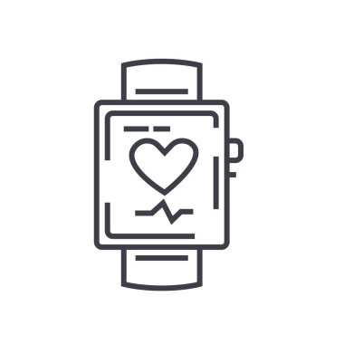 Akıllı izle düz hat illüstrasyon izole kavramı vektör ICO