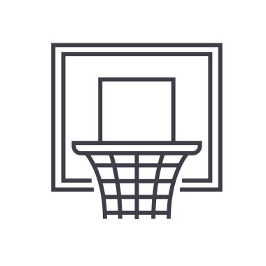 Basketbol hoop düz hat illüstrasyon izole kavramı vektör