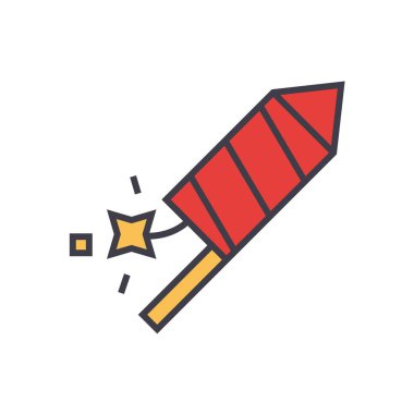 Kuyu, yangın göstermek düz hat illüstrasyon, kavram vektör izole simgesi