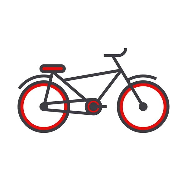 Bicycle flat line illustration, concept vector isolated icon — Stock Vector