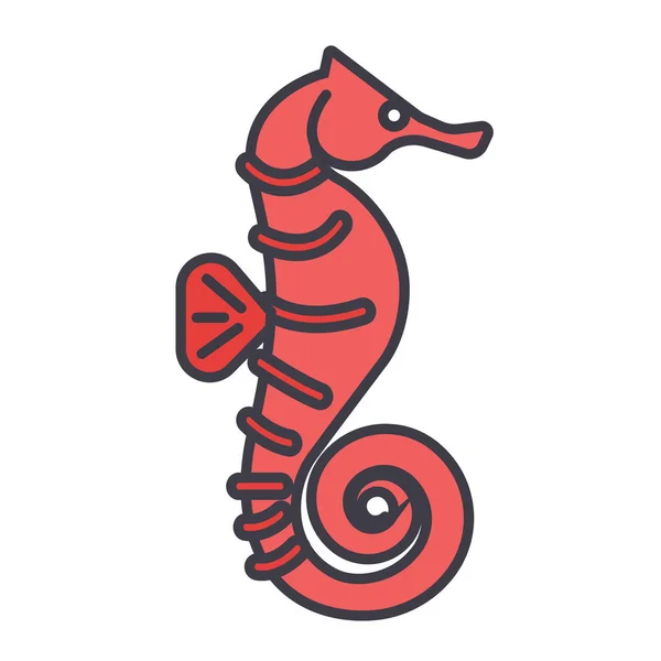 Sea horse ilustracja Prostolinijna, wektor koncepcja na białym tle ikona — Wektor stockowy