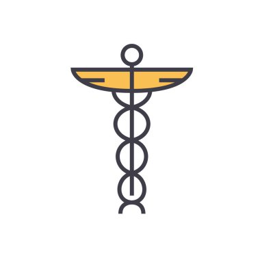 Tıp işareti düz hat illüstrasyon, kavram vektör izole simgesi