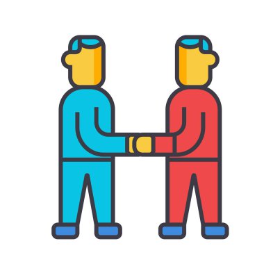 Antlaşma, düzenleme düz hat illüstrasyon, kavram vektör izole simgesi