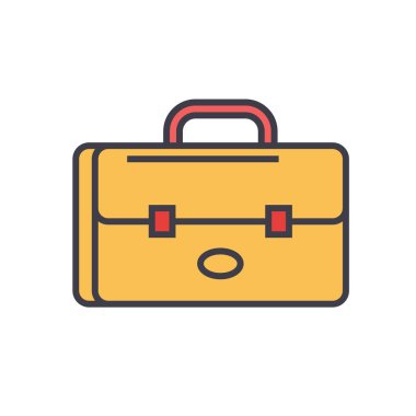 Çanta, Portföy düz hat illüstrasyon, kavram vektör izole simgesi