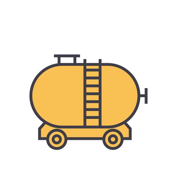 Oil tank flat line illustration, concept vector isolated icon — Stock Vector