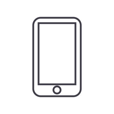 akıllı telefon vektör satırı simgesi, işareti, resimde arka planda, düzenlenebilir vuruş