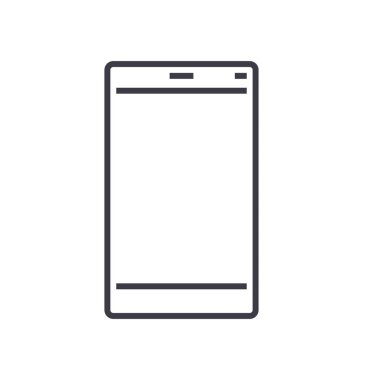 Smartphone illüstrasyon vektör satırı simgesi, işareti, resimde arka planda, düzenlenebilir vuruş