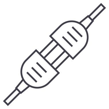 açmak, elektrik bağlantısı vektör satırı simgesi, işaret, resimde arka planda, düzenlenebilir vuruş