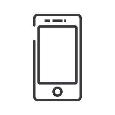 Smartphone işareti satırı simgesi, işaret, arka planda, düzenlenebilir vuruş illüstrasyon vektör