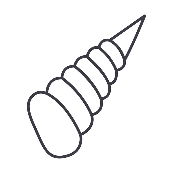 Pequeno ícone de linha vetorial shell, sinal, ilustração em segundo plano, traços editáveis — Vetor de Stock