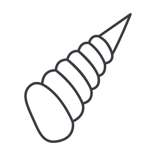 Piccola icona della linea vettoriale shell, segno, illustrazione sullo sfondo, tratti modificabili — Vettoriale Stock