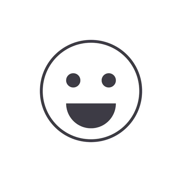Smile, emoji vector line icon, sign, illustration on background, editable strokes — Stock Vector