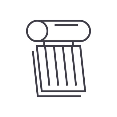 güneş pili illüstrasyon vektör satırı simgesi, işaret, resimde arka planda, düzenlenebilir vuruş