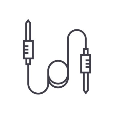 ses kabloları vektör satırı simgesi, işaret, resimde arka planda, düzenlenebilir vuruş