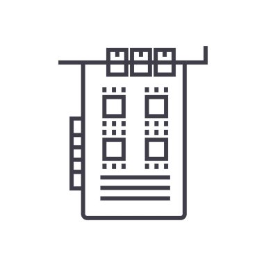 ses kartı vektör satırı simgesi, işaret, resimde arka planda, düzenlenebilir vuruş