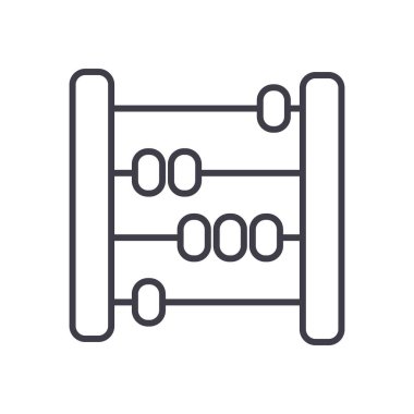 abaküs, sonuçlar, sayaç vektör satırı simgesi, işaret, resimde arka planda, düzenlenebilir vuruş