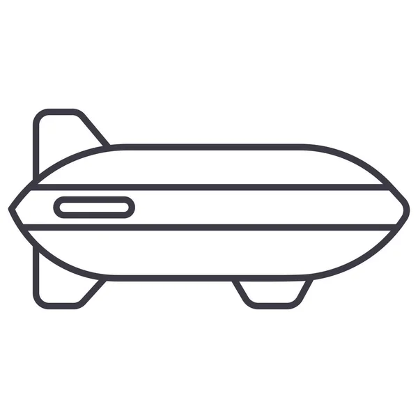 Aerostato vector línea icono, signo, ilustración sobre fondo, movimientos editables — Archivo Imágenes Vectoriales