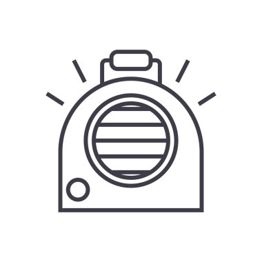 Klima, taşınabilir ısıtıcı vektör satırı simgesi, işaret, resimde arka planda, düzenlenebilir vuruş