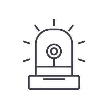 Alarm, ışık, sanayi vektör satırı simgesi, işaret, resimde arka planda, düzenlenebilir vuruş