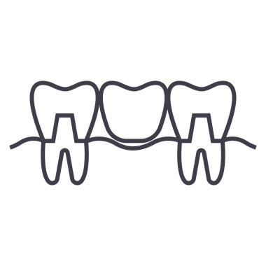 takma diş vektör satırı simgesi, işaret, resimde arka planda, düzenlenebilir vuruş