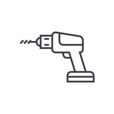 sondaj makinesi vektör satırı simgesi, işaret, resimde arka planda, düzenlenebilir vuruş