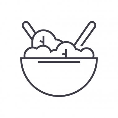 Ekonomi, GSYİH vektör satırı simgesi, işaret, resimde arka planda, düzenlenebilir vuruş