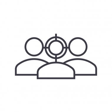 avatar vektör satırı simgesi, işaret, resimde arka plan, düzenlenebilir vuruşları üzerinde Focus