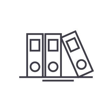 klasörleri ve dosyaları vektör satırı simgesi, işaret, resimde arka planda, düzenlenebilir vuruş