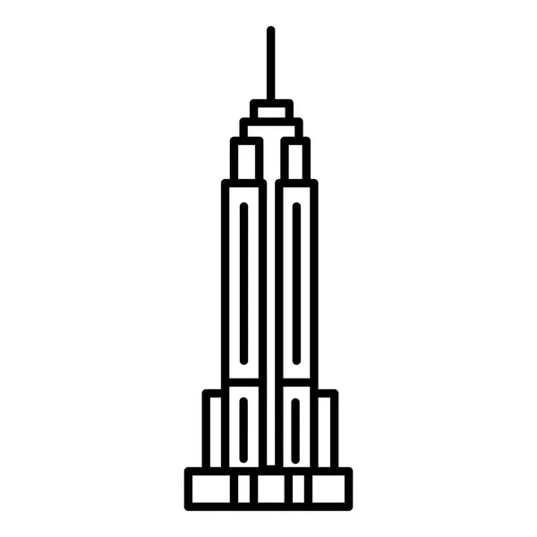 Empire state building vector line icon, segno, illustrazione su sfondo, tratti modificabili — Vettoriale Stock