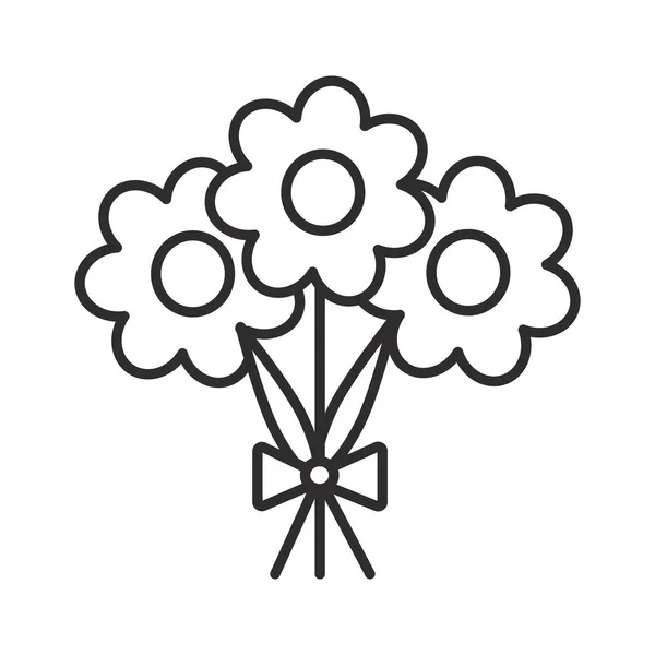 Blumen Vektor Linie Symbol, Zeichen, Illustration auf dem Hintergrund, editierbare Striche — Stockvektor