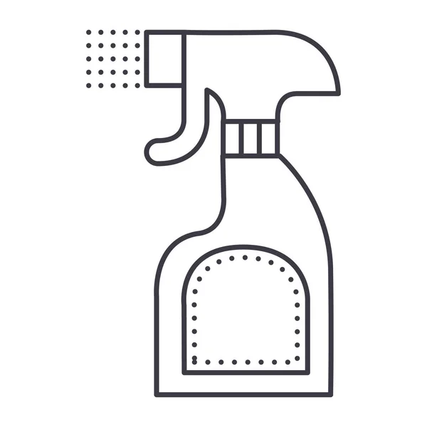 Mlhavo stříkací láhev vektorové řádek ikonu, znamení, obrázek na pozadí, upravitelné tahy — Stockový vektor