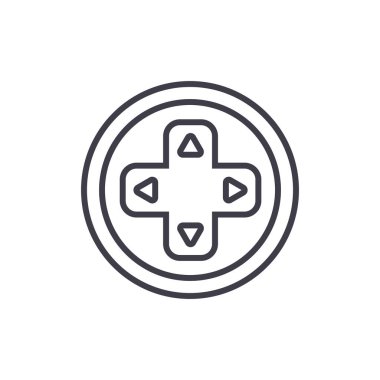 yuvarlak oyun çubuğu vektör satırı simgesi, işaret, resimde arka planda, düzenlenebilir vuruş