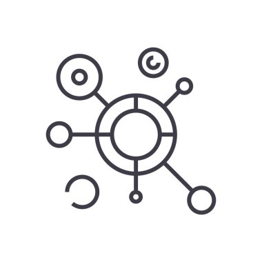 yuvarlak diyagramı vektör satırı simgesi, işaret, resimde arka planda, düzenlenebilir vuruş