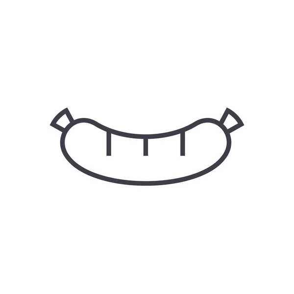 Icona della linea vettoriale della salsiccia, segno, illustrazione sullo sfondo, tratti modificabili — Vettoriale Stock