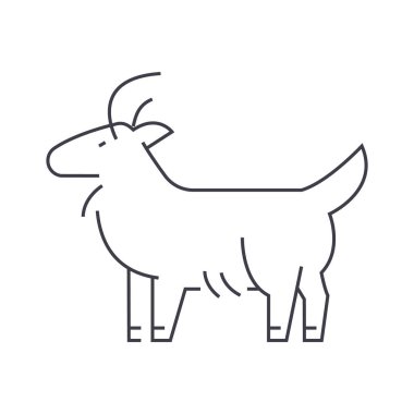 keçi vektör satırı simgesi, işaret, resimde arka planda, düzenlenebilir vuruş