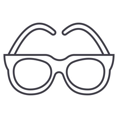 gözlük, güneş gözlüğü vektör satırı simgesi, işaret, resimde arka planda, düzenlenebilir vuruş