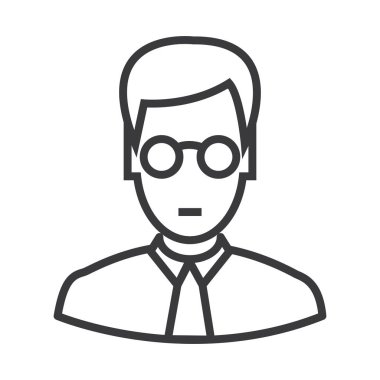 Yöneticisi gözlük vektör satırı simgesi, işaret, resimde arka planda, düzenlenebilir vuruşları ile