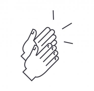 alkış vektör satırı simgesi, işaret, resimde arka planda, düzenlenebilir vuruş