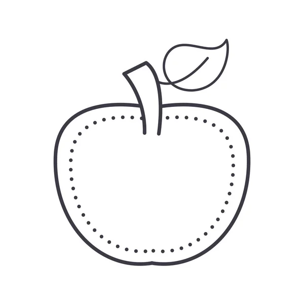 Apple wektor linii ikona, znak, ilustracja na tle, edytowalne obrysy — Wektor stockowy