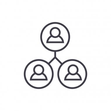 Grup kullanıcıları satırı simgesi, işaret, arka planda, düzenlenebilir vuruş illüstrasyon vektör