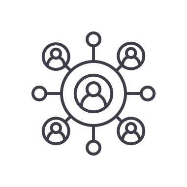 ağ iş vektör satırı simgesi, işaret, resimde arka planda, düzenlenebilir vuruş