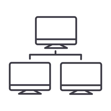 Ağ İzleyicisi'ni vektör satırı simgesi, işaret, resimde arka planda, düzenlenebilir vuruş