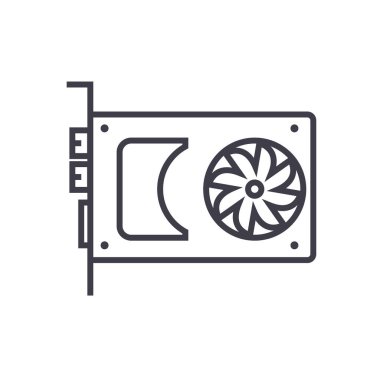 ses kartı, ekran kartı vektör satırı simgesi, işaret, resimde arka planda, düzenlenebilir vuruş