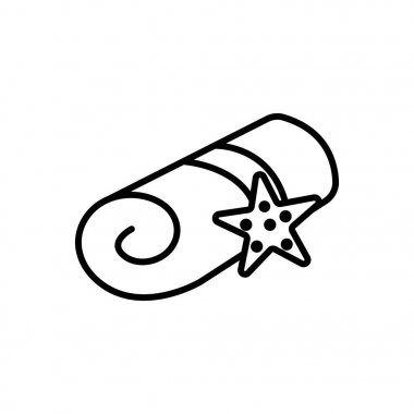 Spa, deniz yıldızı havlu vektör satırı simgesi, işaret, resimde arka planda, düzenlenebilir vuruşları ile