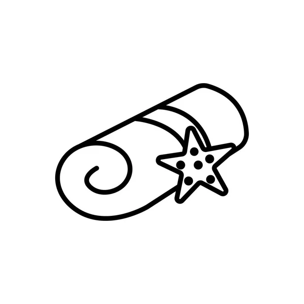 Spa, estrela do mar com ícone de linha de vetor de toalha, sinal, ilustração no fundo, traços editáveis —  Vetores de Stock