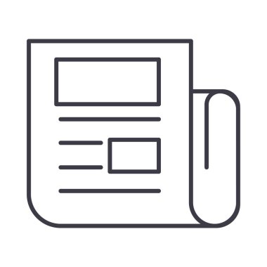 haber rapor vektör hat simgesi, işaret, resimde arka planda, düzenlenebilir vuruş