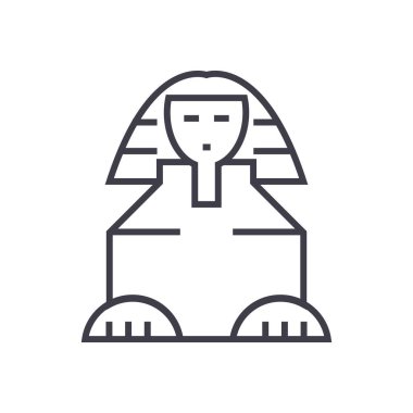 Sfenks vektör satırı simgesi, işaret, resimde arka planda, düzenlenebilir vuruş